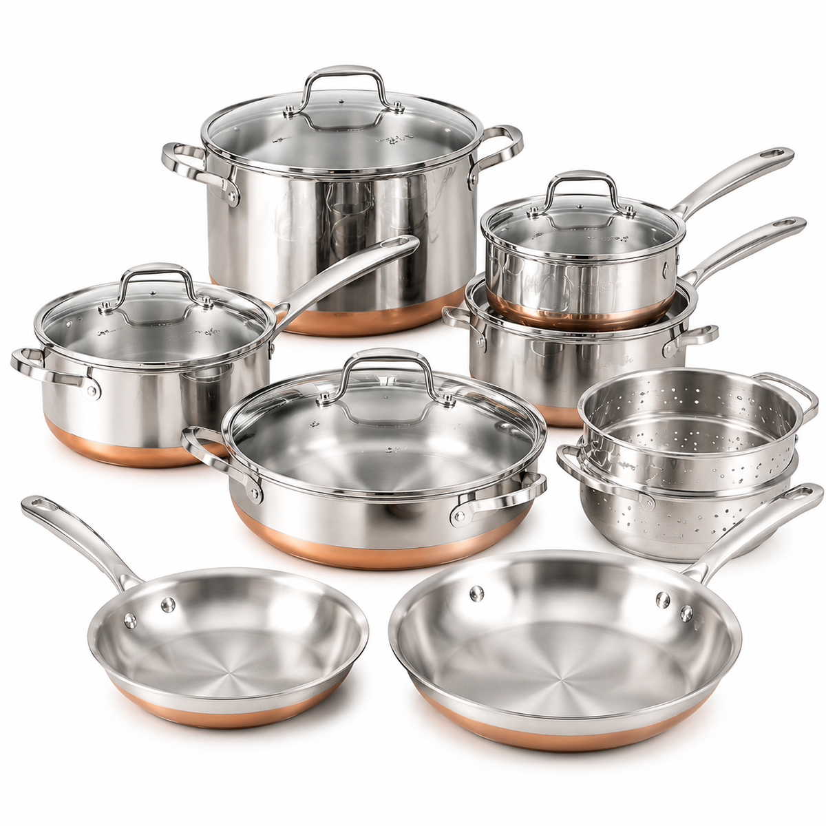 trazevion™ CopperCore Tri-Ply 12-Piece Professional Cookware Set