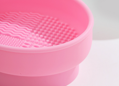 Support de séchage perforé pour pinceaux de maquillage avec bac de nettoyage