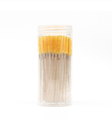 Brosse à mascara spirale colorée jetable avec manche en cristal et étui