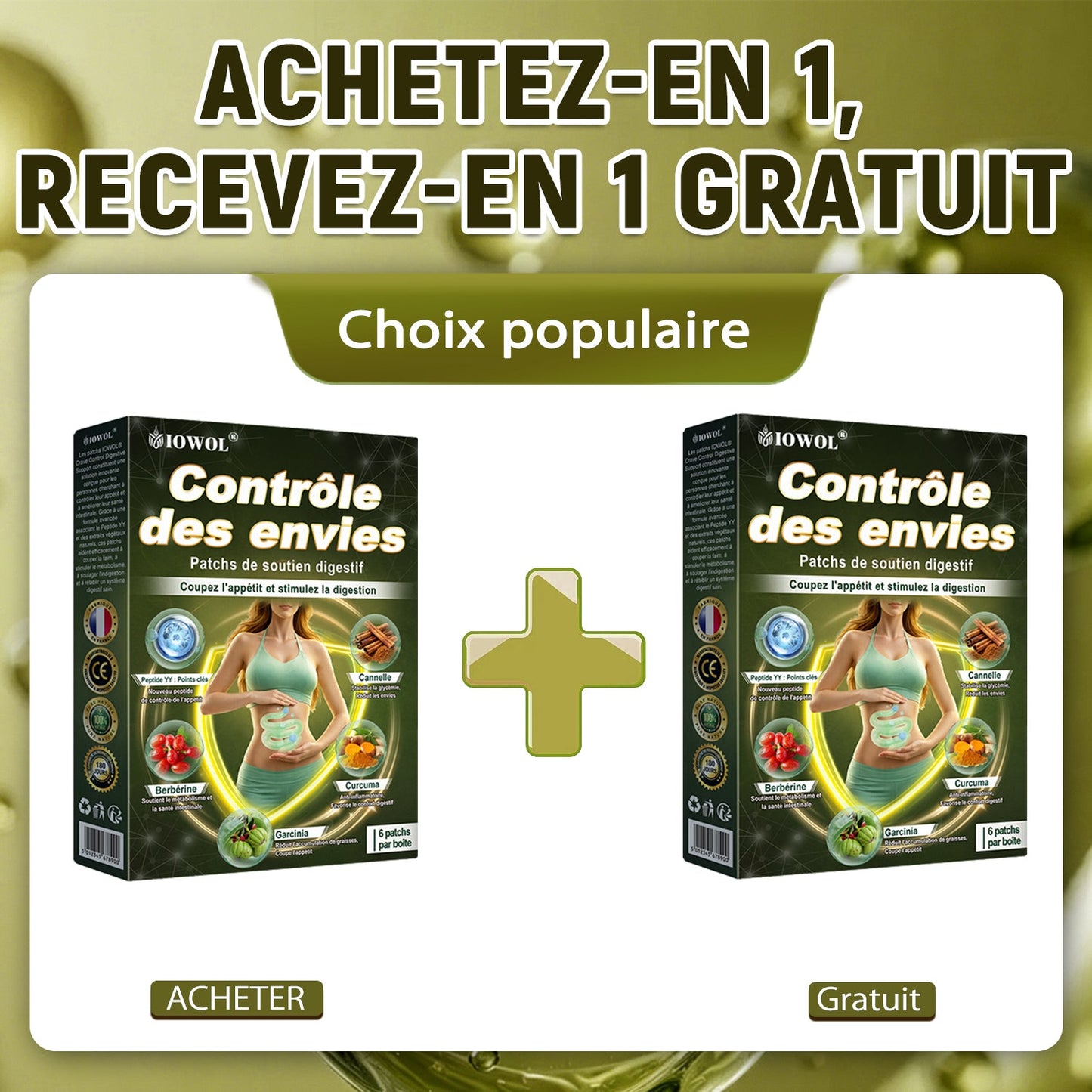 IOWOL ® PATCHS DE CONTRÔLE DE L'APPÉTIT ! AUCUN MÉDICAMENT & AUCUN FAIM & AUCUN COMBAT & 100% DE RÉSULTATS.
