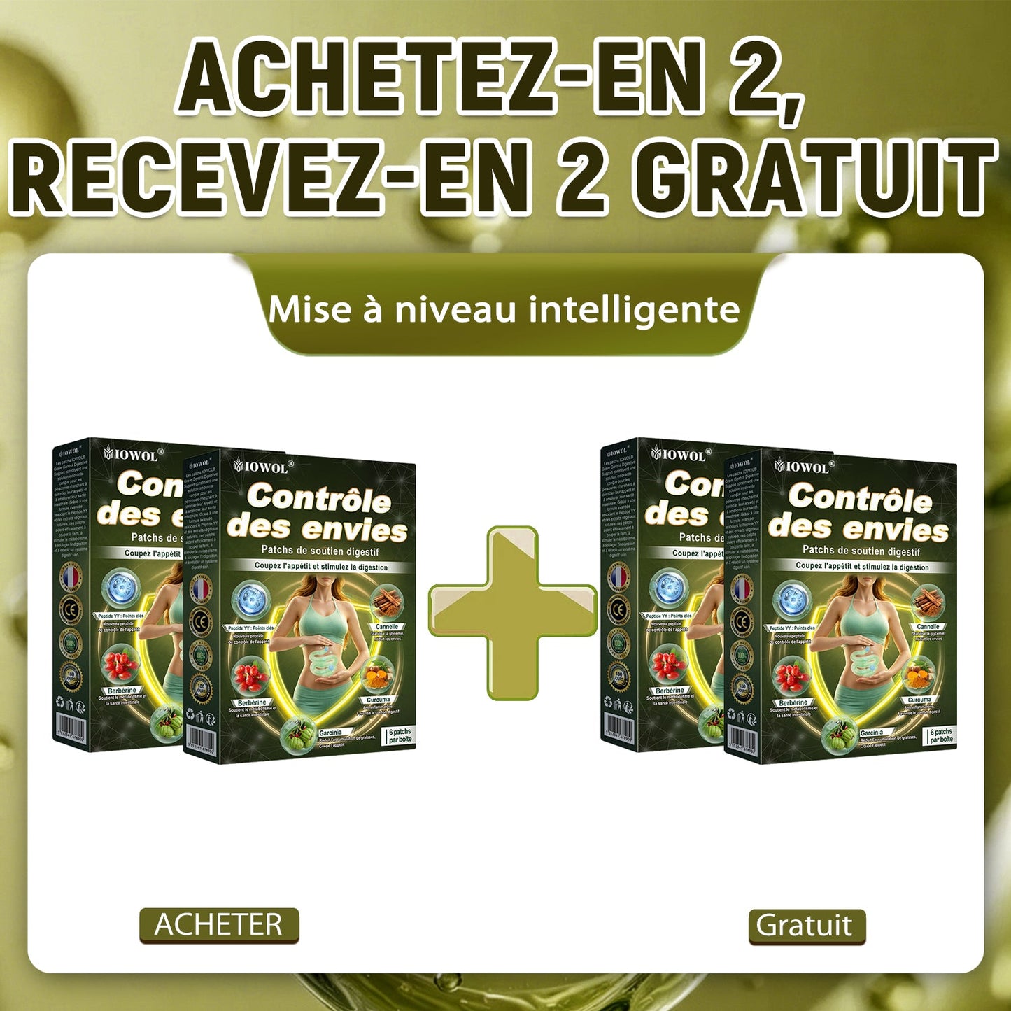 IOWOL ® PATCHS DE CONTRÔLE DE L'APPÉTIT ! AUCUN MÉDICAMENT & AUCUN FAIM & AUCUN COMBAT & 100% DE RÉSULTATS.