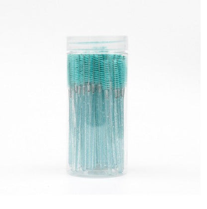 Brosse à mascara spirale colorée jetable avec manche en cristal et étui