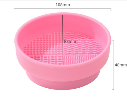 Support de séchage perforé pour pinceaux de maquillage avec bac de nettoyage