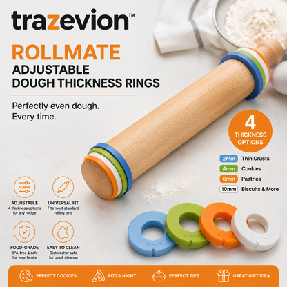 trazevion™ RollMate Adjustable Dough Thickness Rings