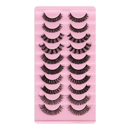 Lot de 10 paires de faux cils épais, courbure DD