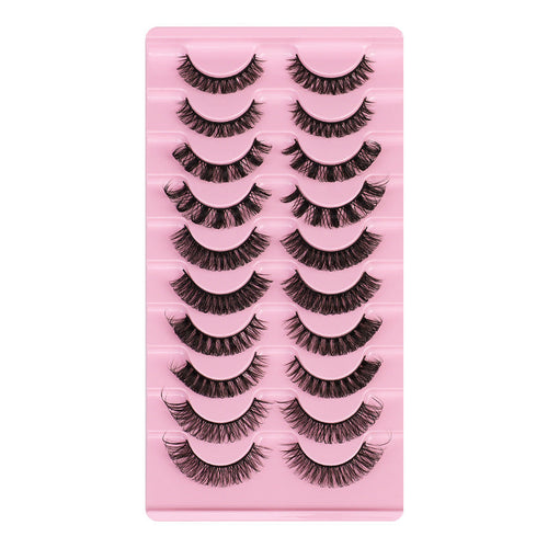Lot de 10 paires de faux cils épais, courbure DD