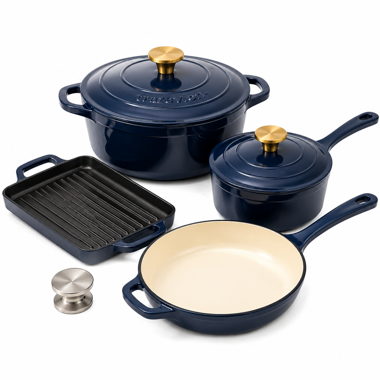 trazevion™ ArtisanCast 7-Piece Enameled Cast Iron Cookware Set