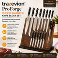 trazevion™ ProForge™ Magnetic Acacia Knife Block Set (15-Piece)