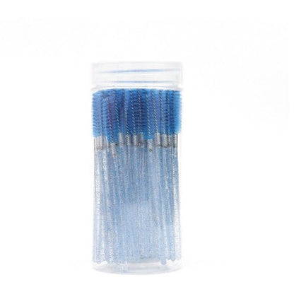 Brosse à mascara spirale colorée jetable avec manche en cristal et étui
