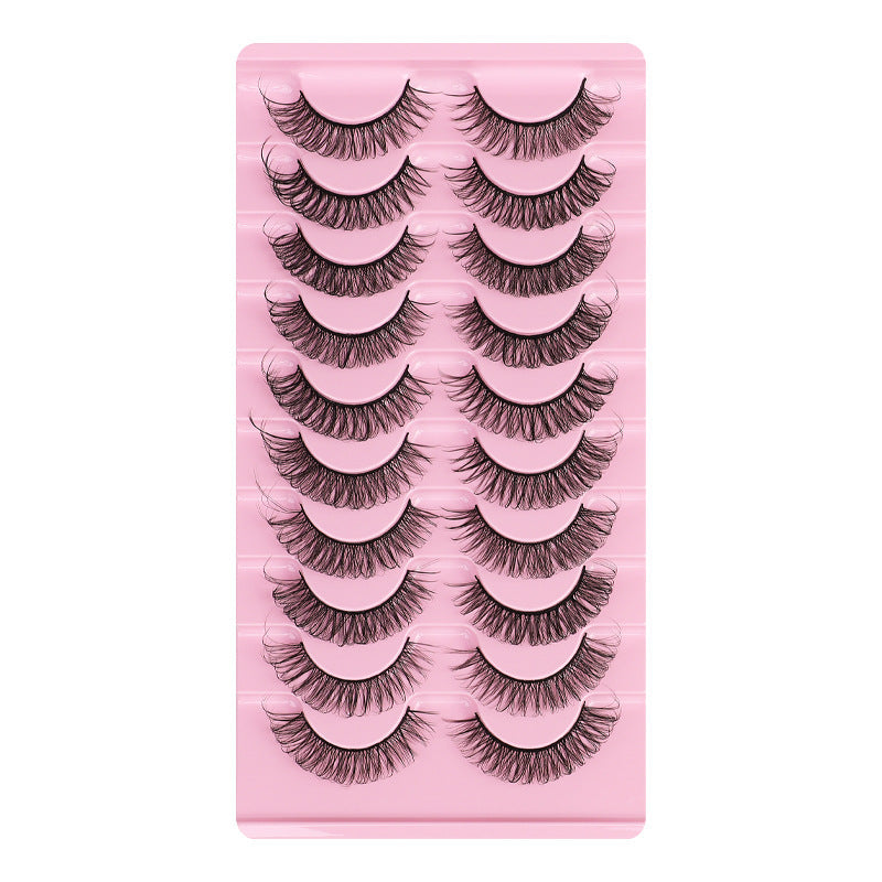 Lot de 10 paires de faux cils épais, courbure DD