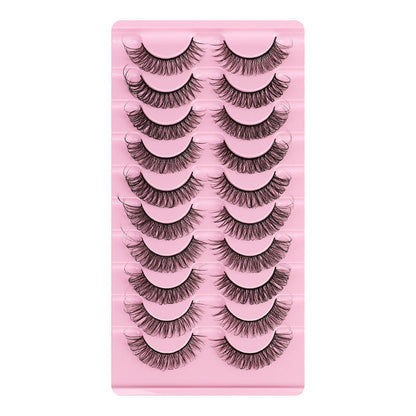 Lot de 10 paires de faux cils épais, courbure DD