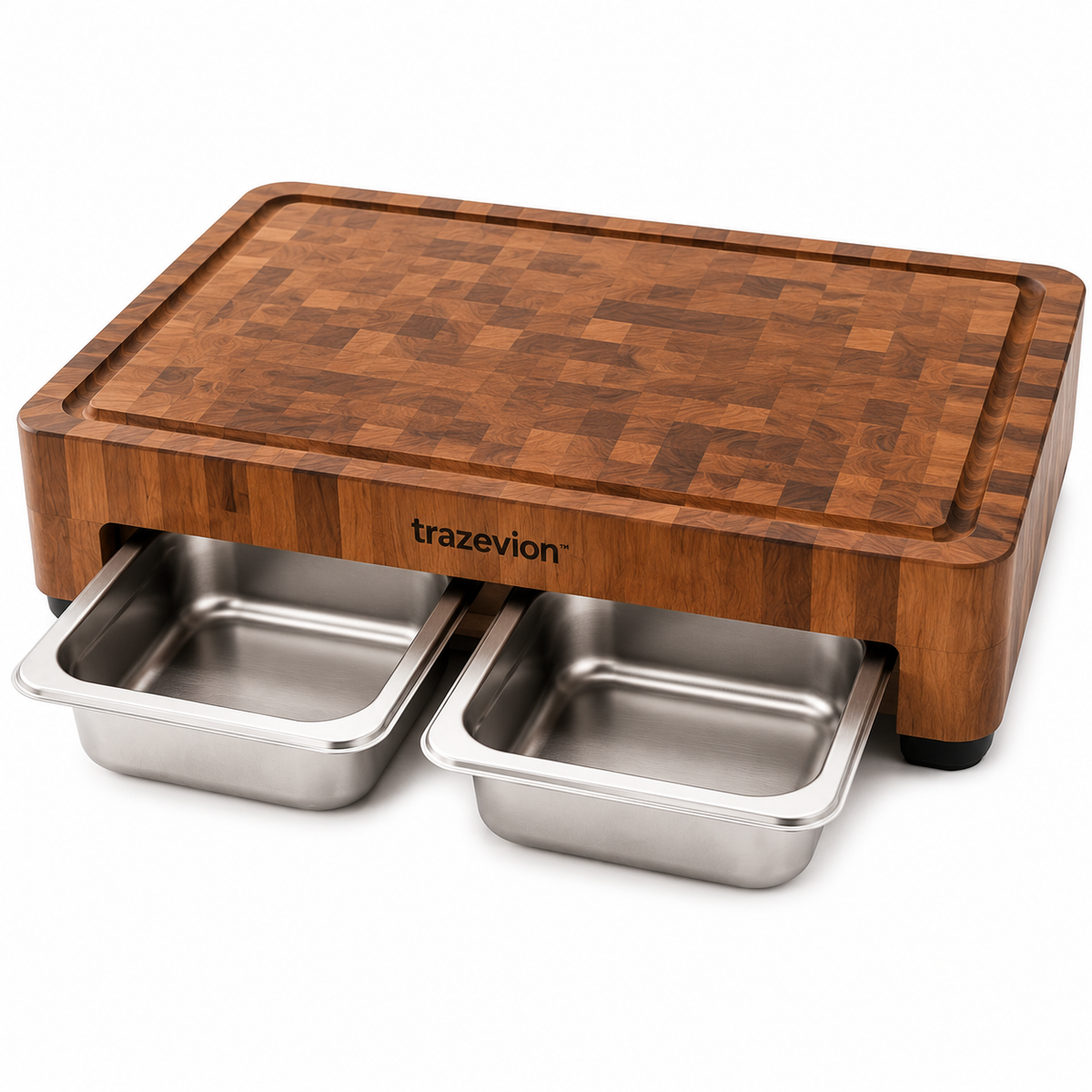 trazevion™ Professional End Grain Butcher Block Workstation