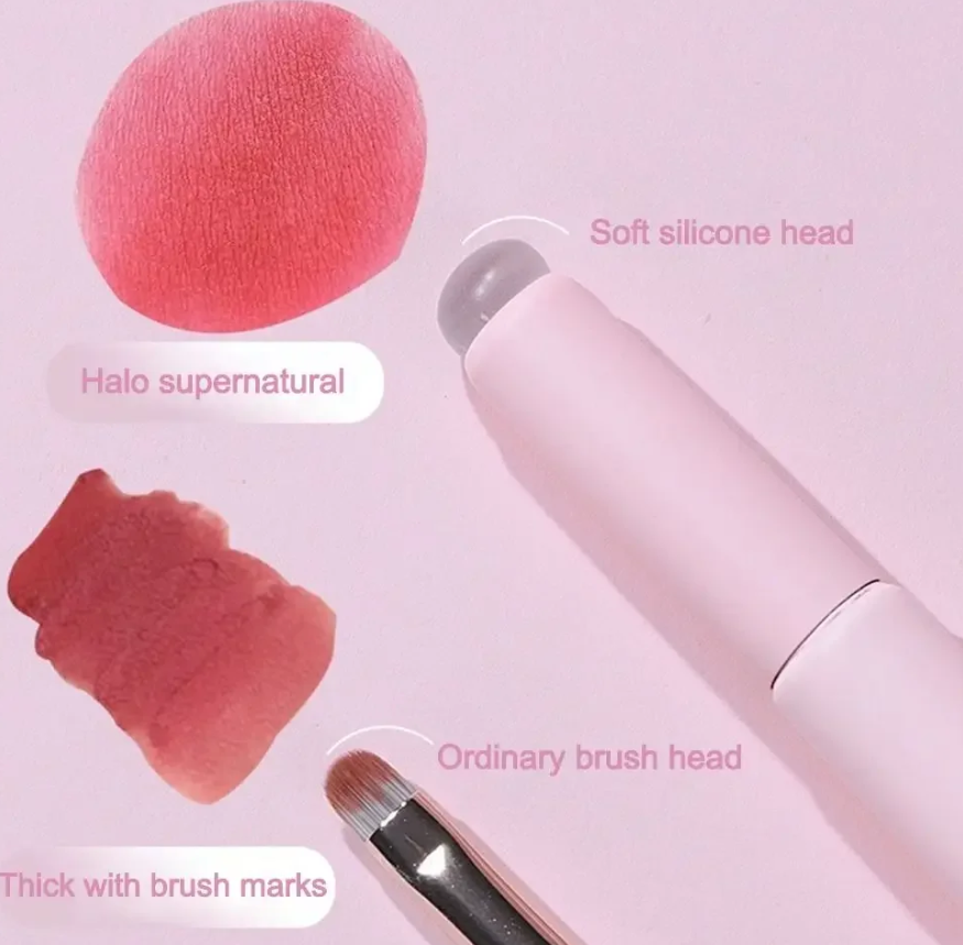 Pinceau à lèvres en silicone avec capuchon – applicateur réutilisable pour rouge à lèvres, baume et gloss
