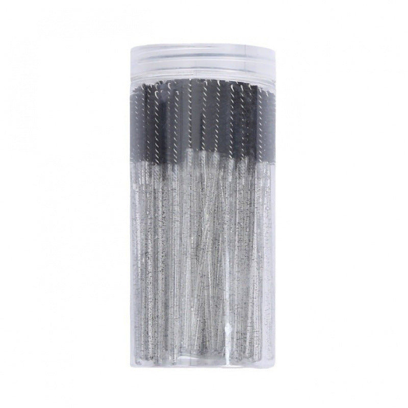 Brosse à mascara spirale colorée jetable avec manche en cristal et étui