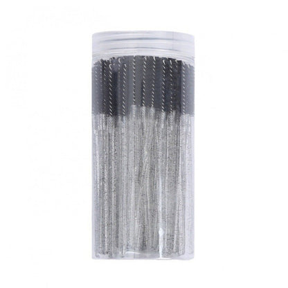 Brosse à mascara spirale colorée jetable avec manche en cristal et étui