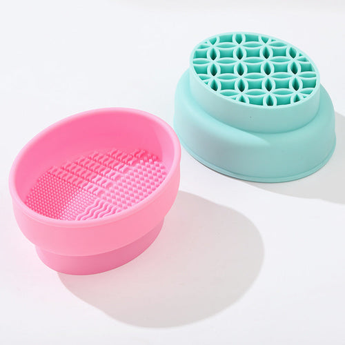Support de séchage perforé pour pinceaux de maquillage avec bac de nettoyage